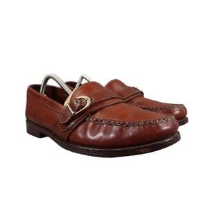 Cole Haan Shoes Mens 8.5 Loafers Leather Buckle Strap Moc Toe Handsewn Slip On